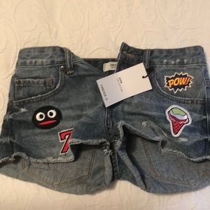 Jean Shorts w/ Patches UNWORN